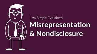 Misrepresentation and Nondisclosure  Contracts  Defenses amp Excuses [upl. by Harias955]