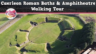 CAERLEON ROMAN BATHS amp AMPHITHEATRE WALES  Walking Tour  Pinned on Places [upl. by Hanway]