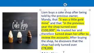 How to apply misrepresentation Liam cupcake scenario [upl. by Andrei]