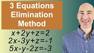 Solving Systems of 3 Equations Elimination [upl. by Sikko545]