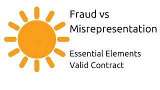 Fraud vs Misrepresentation  Other Essential Elements of a Valid Contract  CA CPT  CS amp CMA [upl. by Phaih]